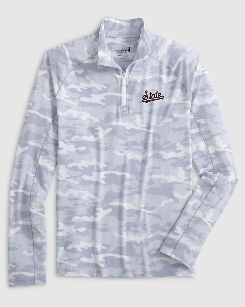 Johnnie O Mississippi State White Patton Performance Quarter Zip