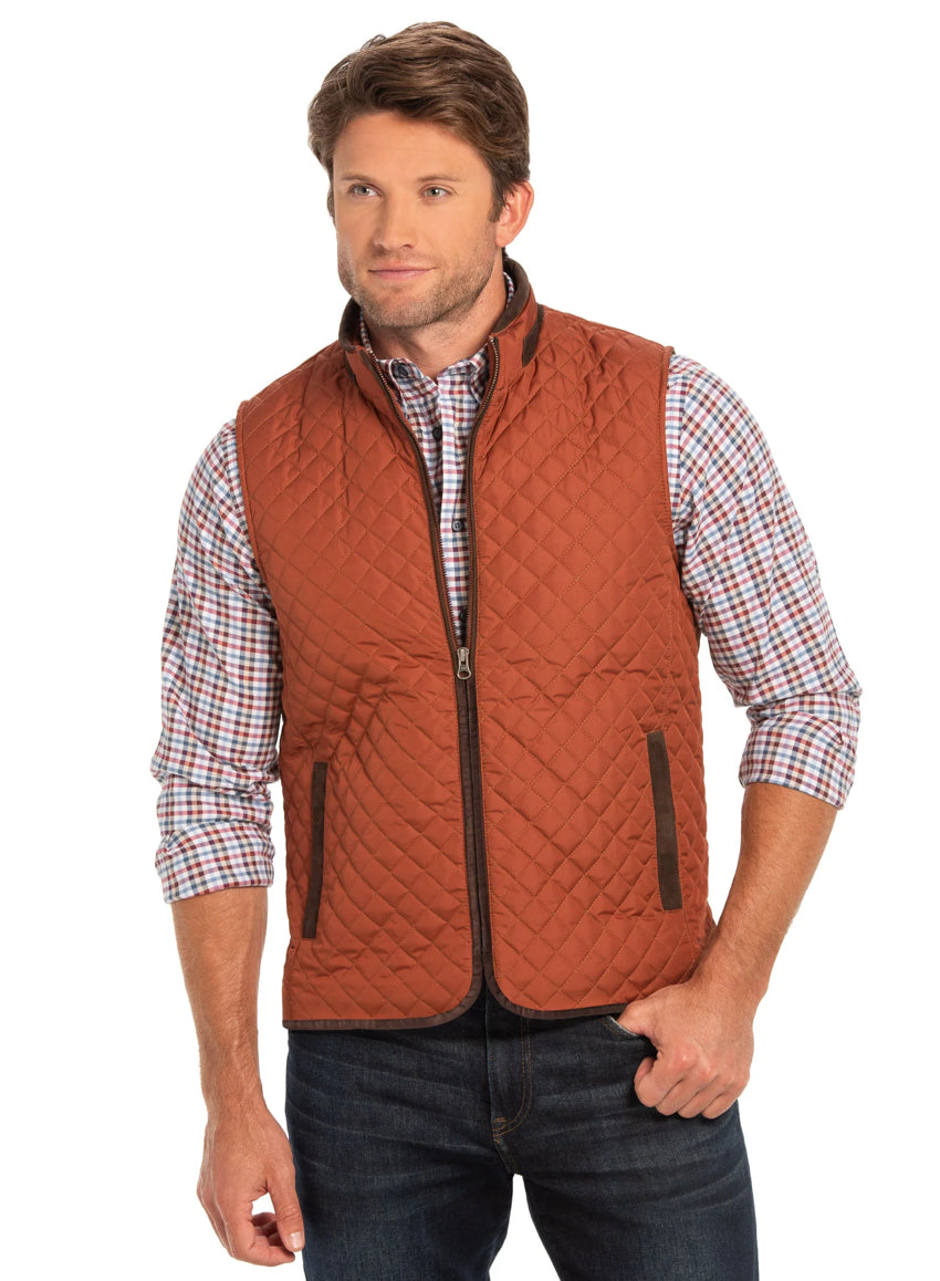 Houston Diamond Quilted Nylon Vest - Copper