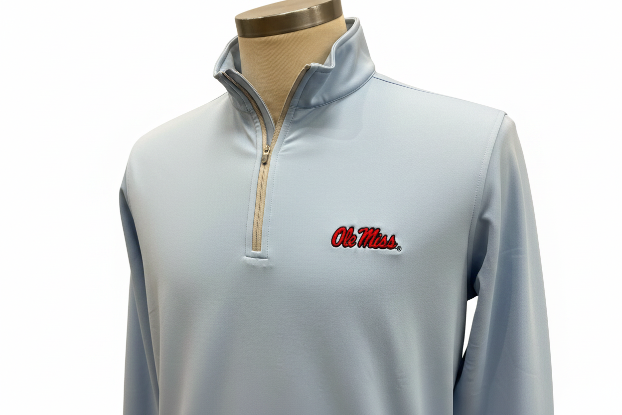 Ole Miss Quarter Zip-C Blue