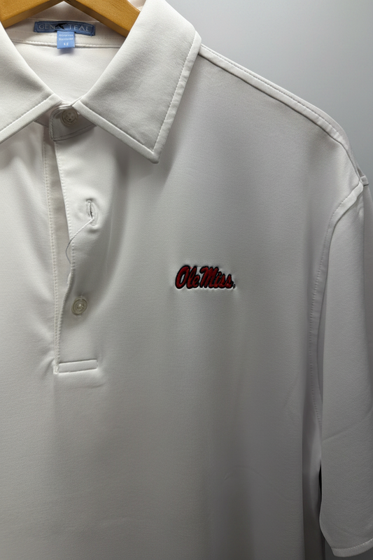 Genteal Ole Miss Solid Polo-White