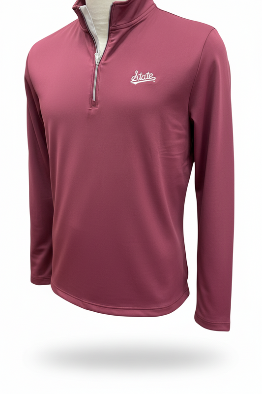 MS Statw Perf Quarter Zip-Maroon
