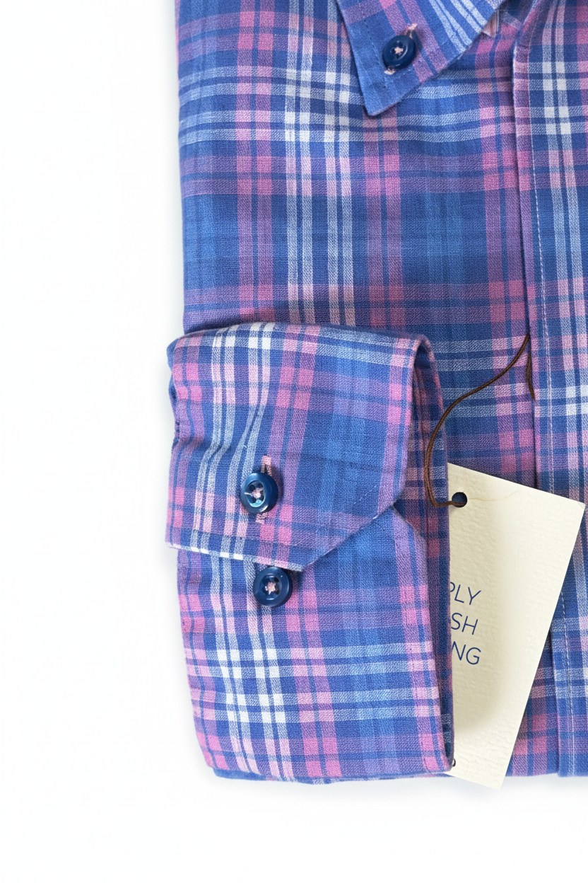 Hagen Linen Buttondown - Cttg Blue