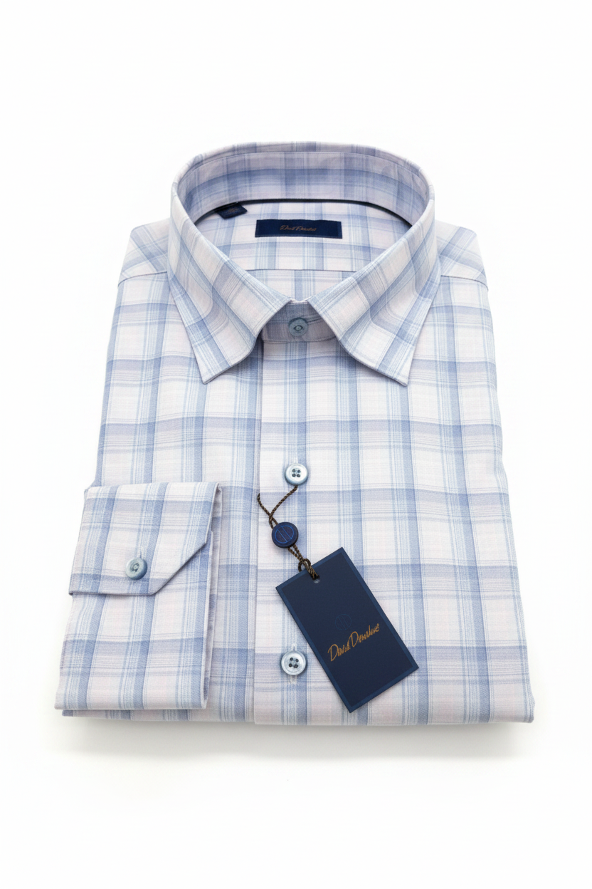 Twill Check Shirt-Blue/Pink