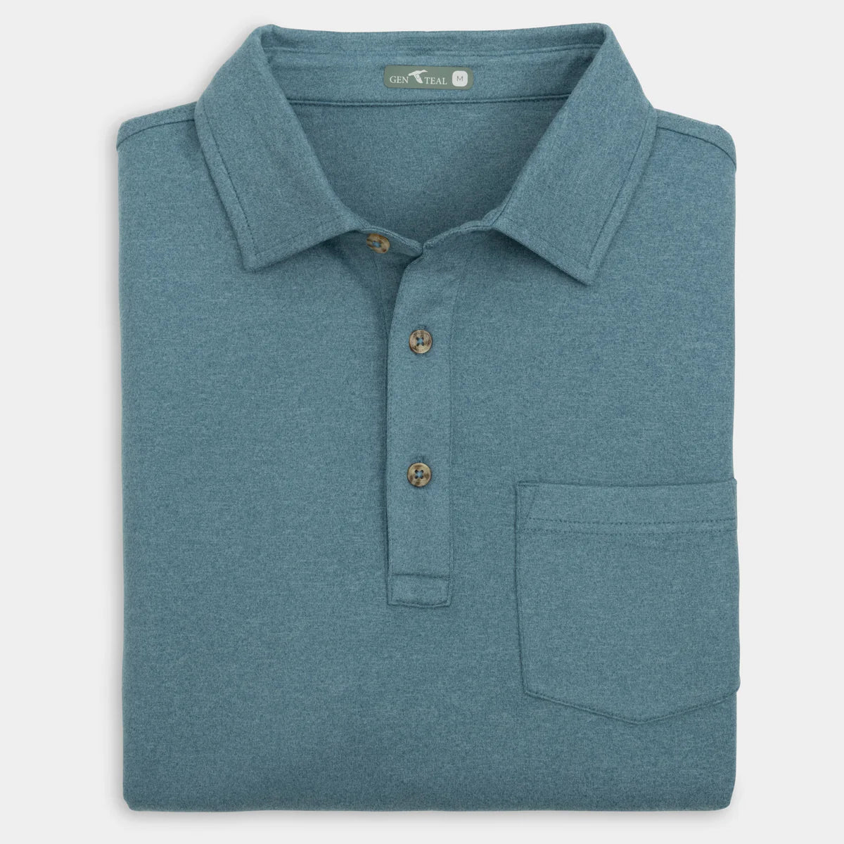 Genteal Wander Long Sleeve Polo - Blue