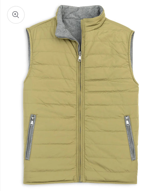 Reversible Quilted Vest - Charcoal