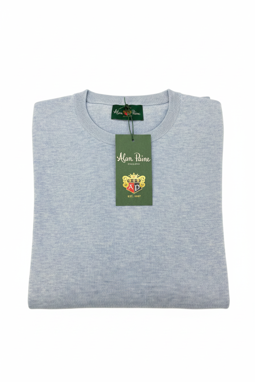 Alan Paine SS Crew Neck - Steele Blue