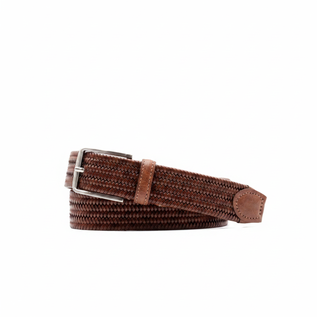 Braided Leather Belt-Saddle Tan