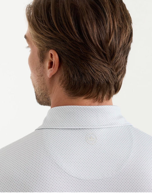 Peter Millar Phoenix Performance Jersey Polo - White/Gale Grey