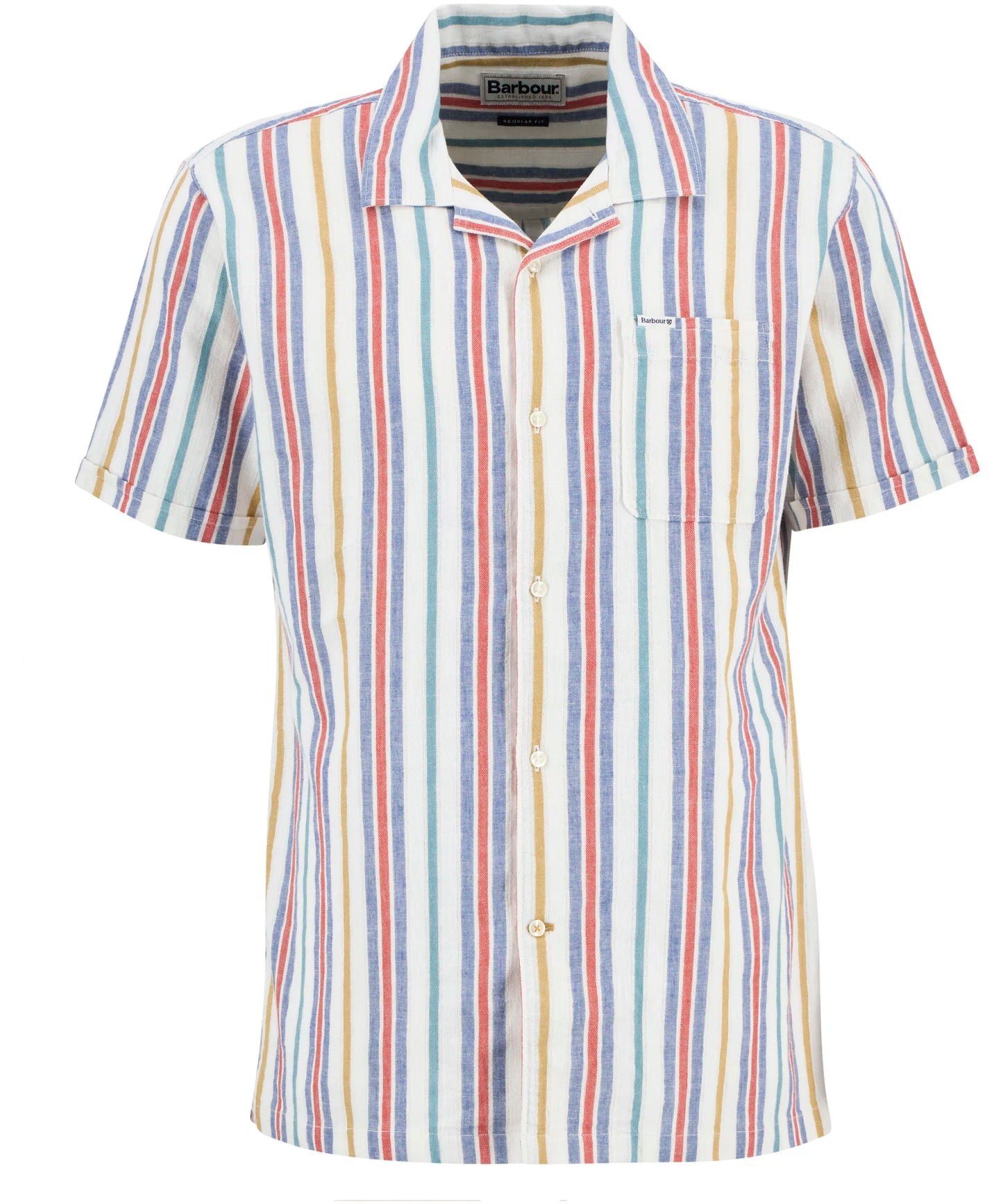 Men’s Barbour Striped Summerfit Shirt-White