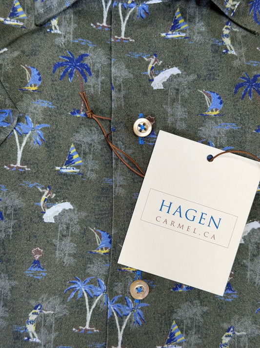 Hagen SS Island Surf Buttondown