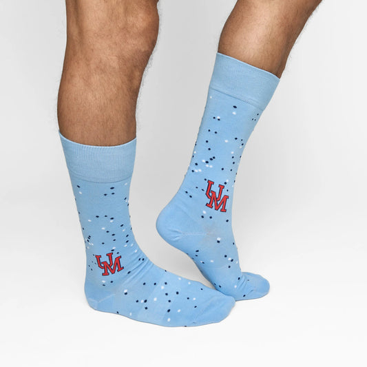 UM Socks-Powder Blue Dots