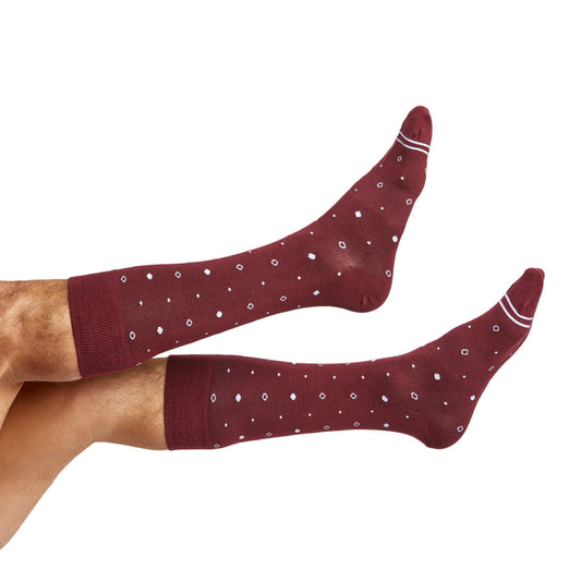 Dotted Socks-Maroon Mixed