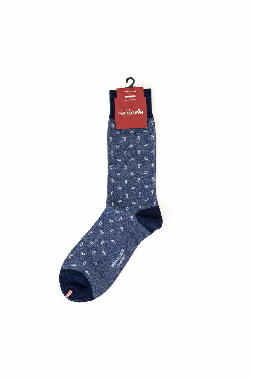 Denim Blue Socks-Paisley Tie