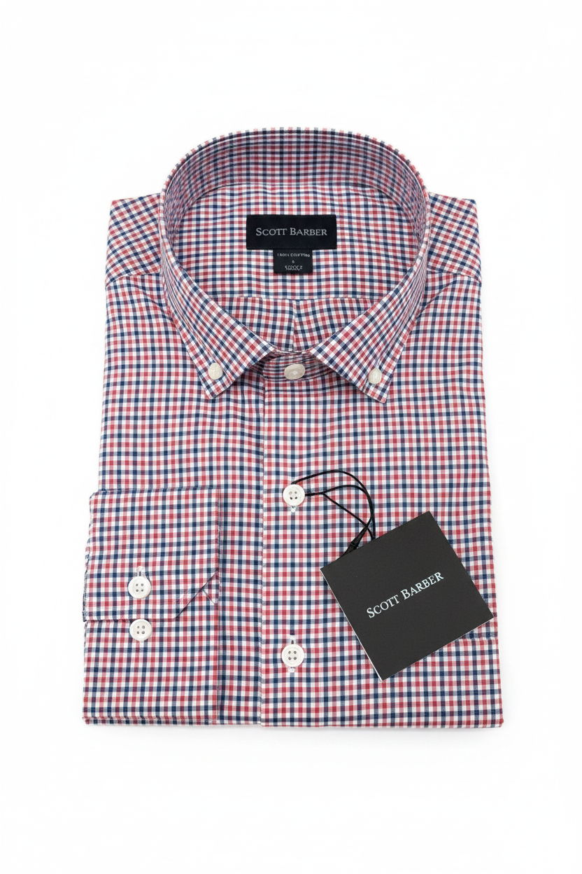Plaid Buttondown-Berry