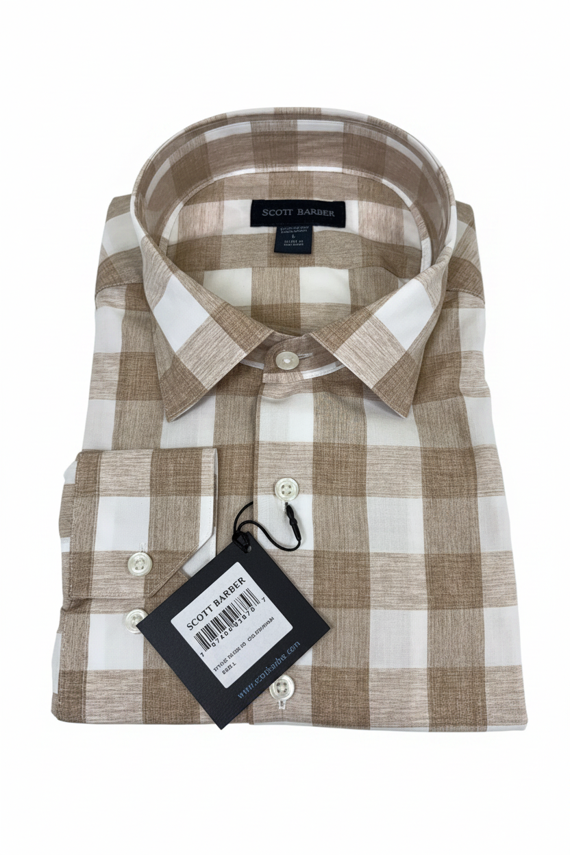Large Gingham Buttondown-Khaki