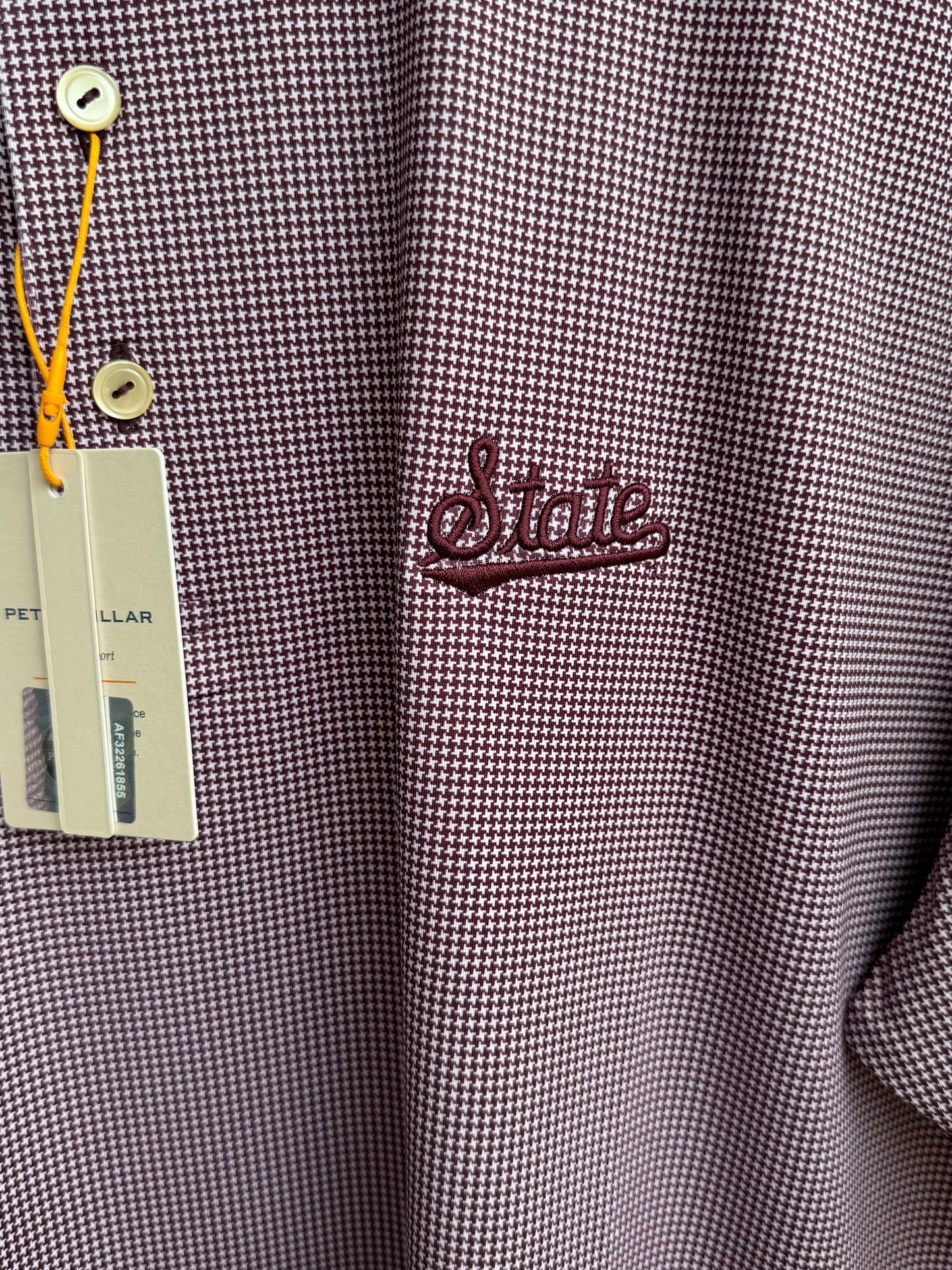 MS State Border Jersey Polo-State Script(Maroon)