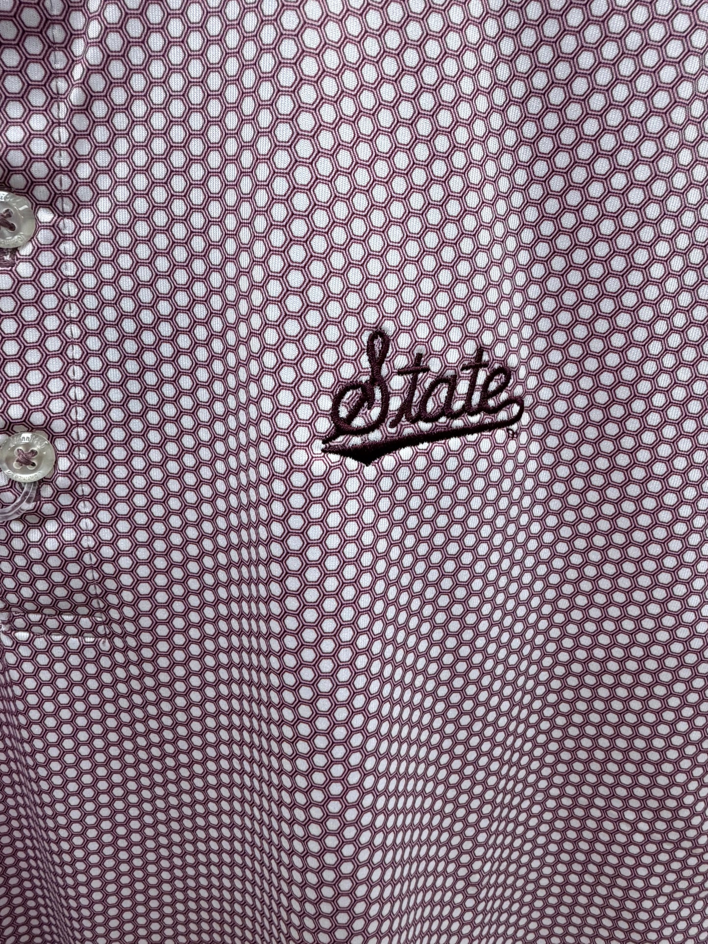 Johnnie-O Hex State Script Polo-Maroon 3