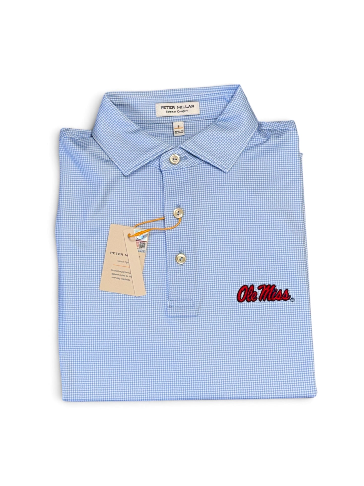 Ole Miss Border Jersey Polo-Powder Blue