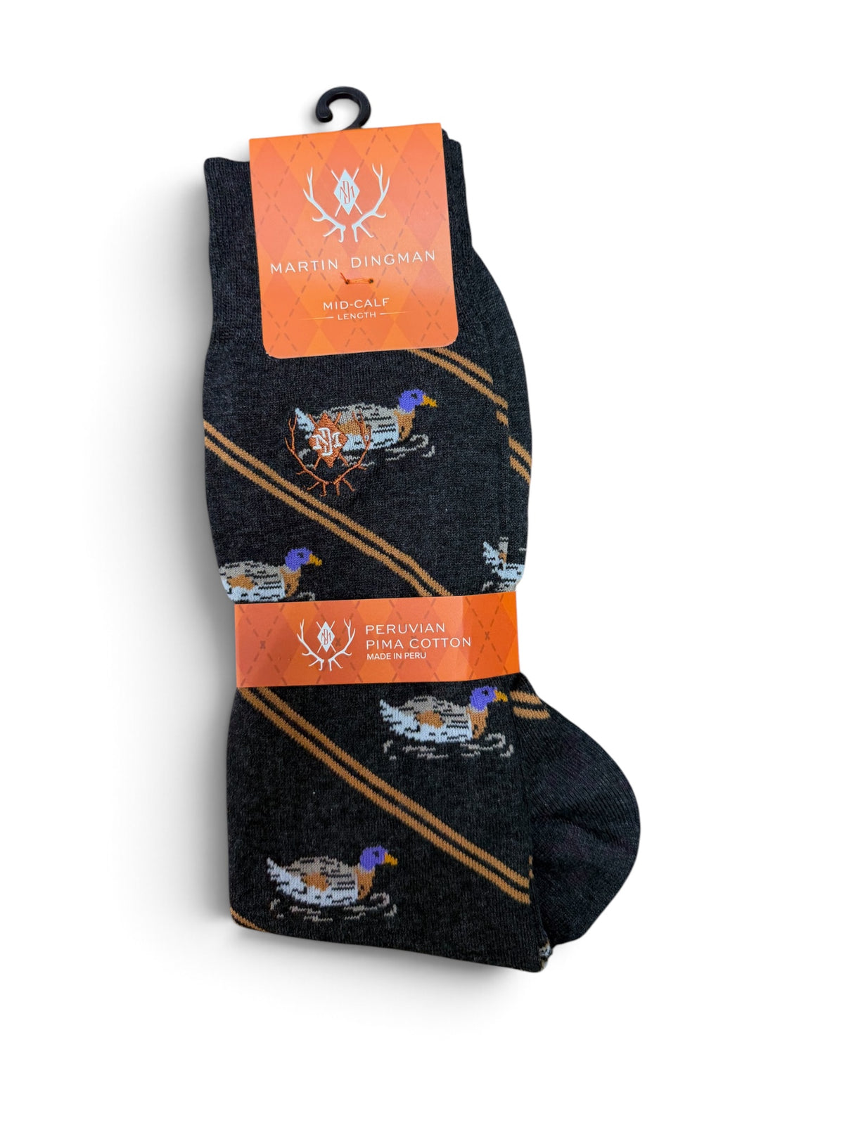 Wood Duck Cotton Socks-Charcoal