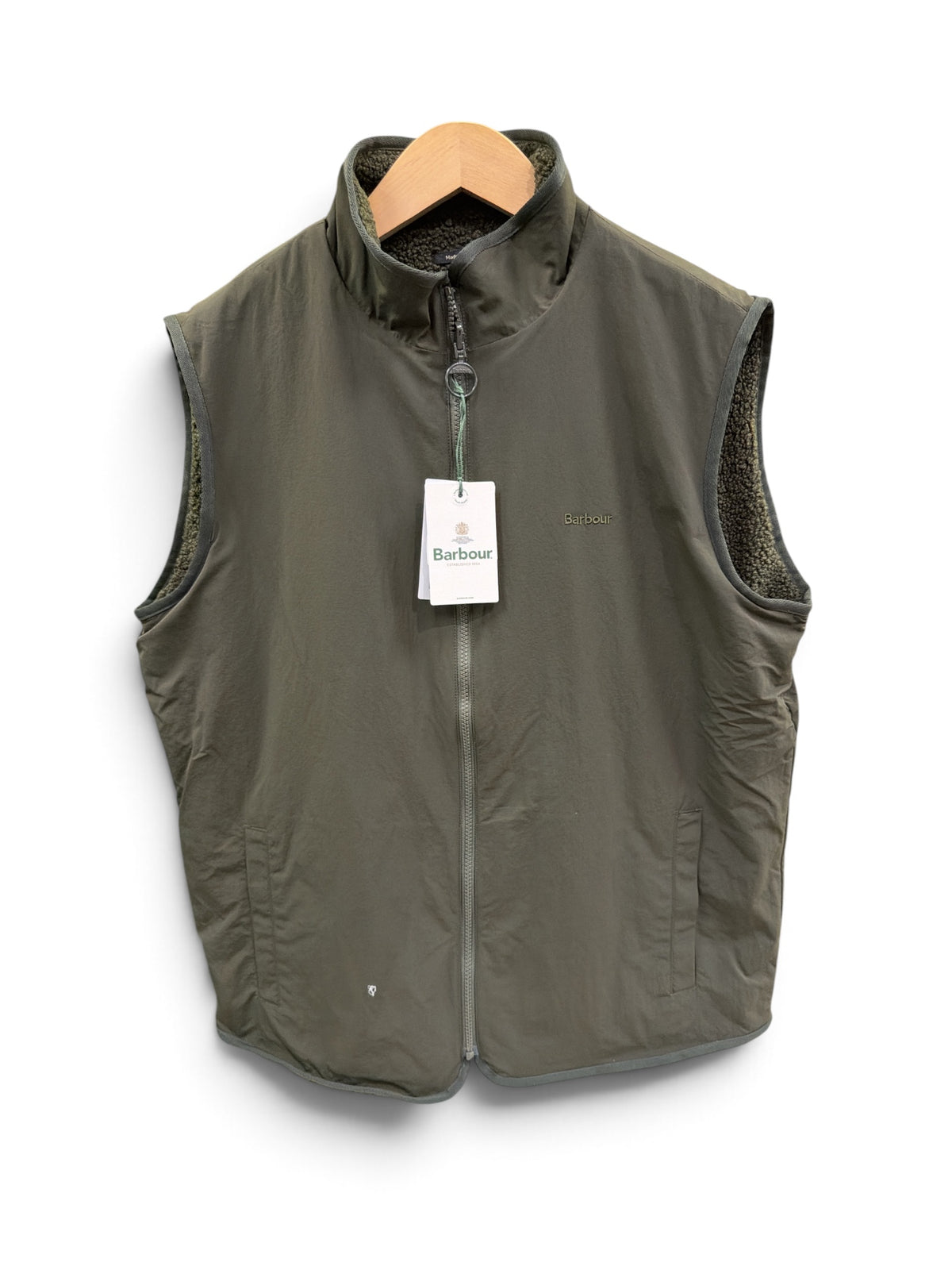 Barbour Reversible Fleece Gilet-Sage
