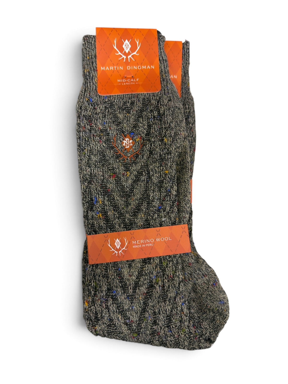 Chevron Alpaca Socks(Mid-Calf Length)-Stone