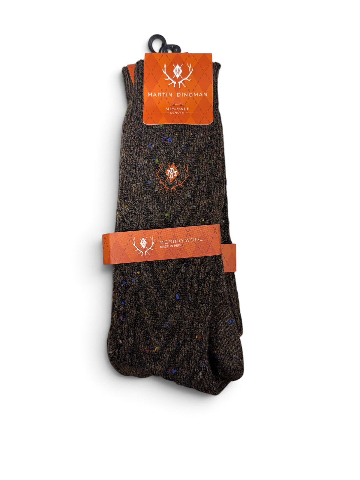 Chevron Alpaca Socks(Mid-Calf Length)-Walnut