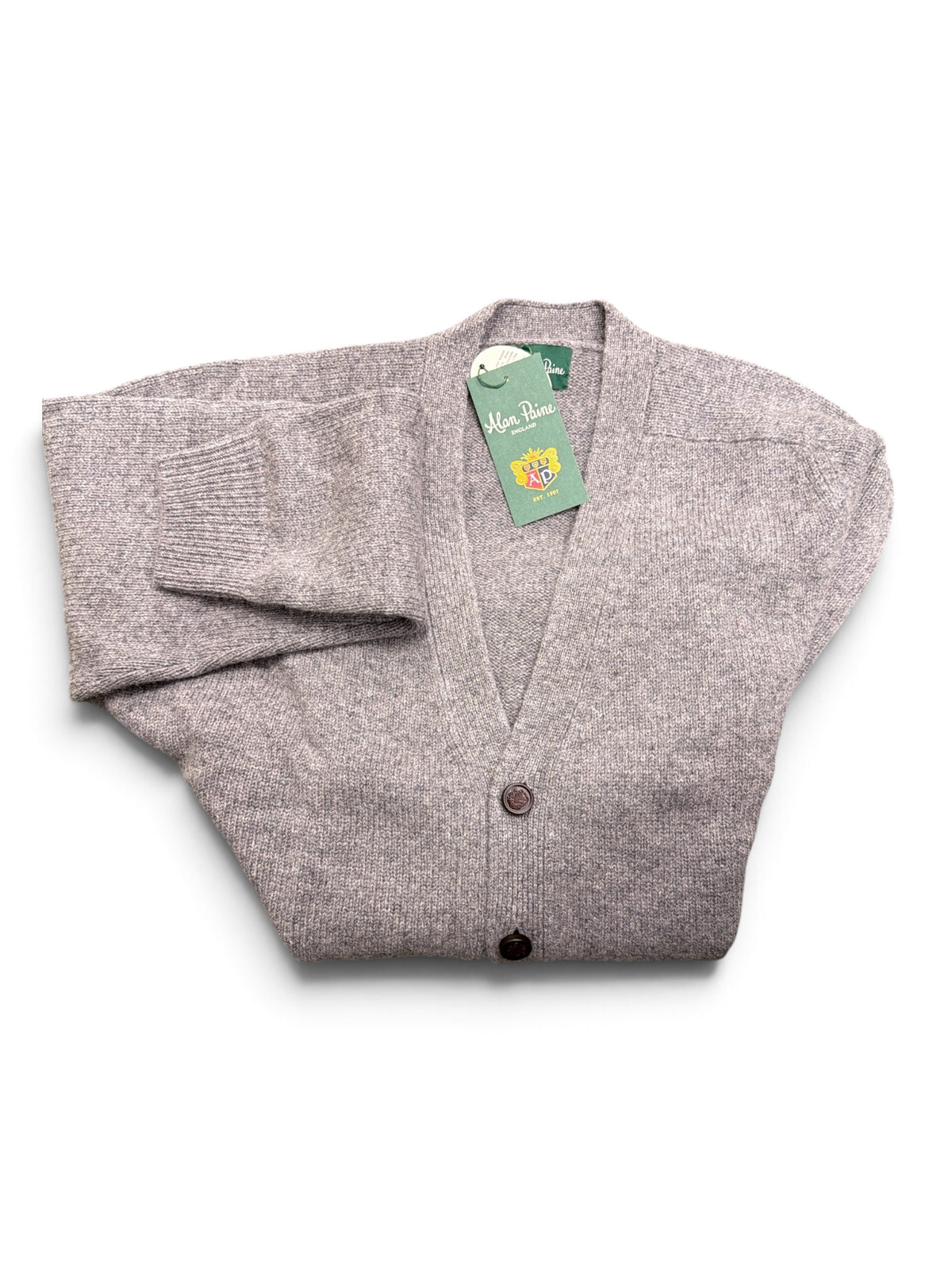 5G Vee Cardigan-Grey Mix
