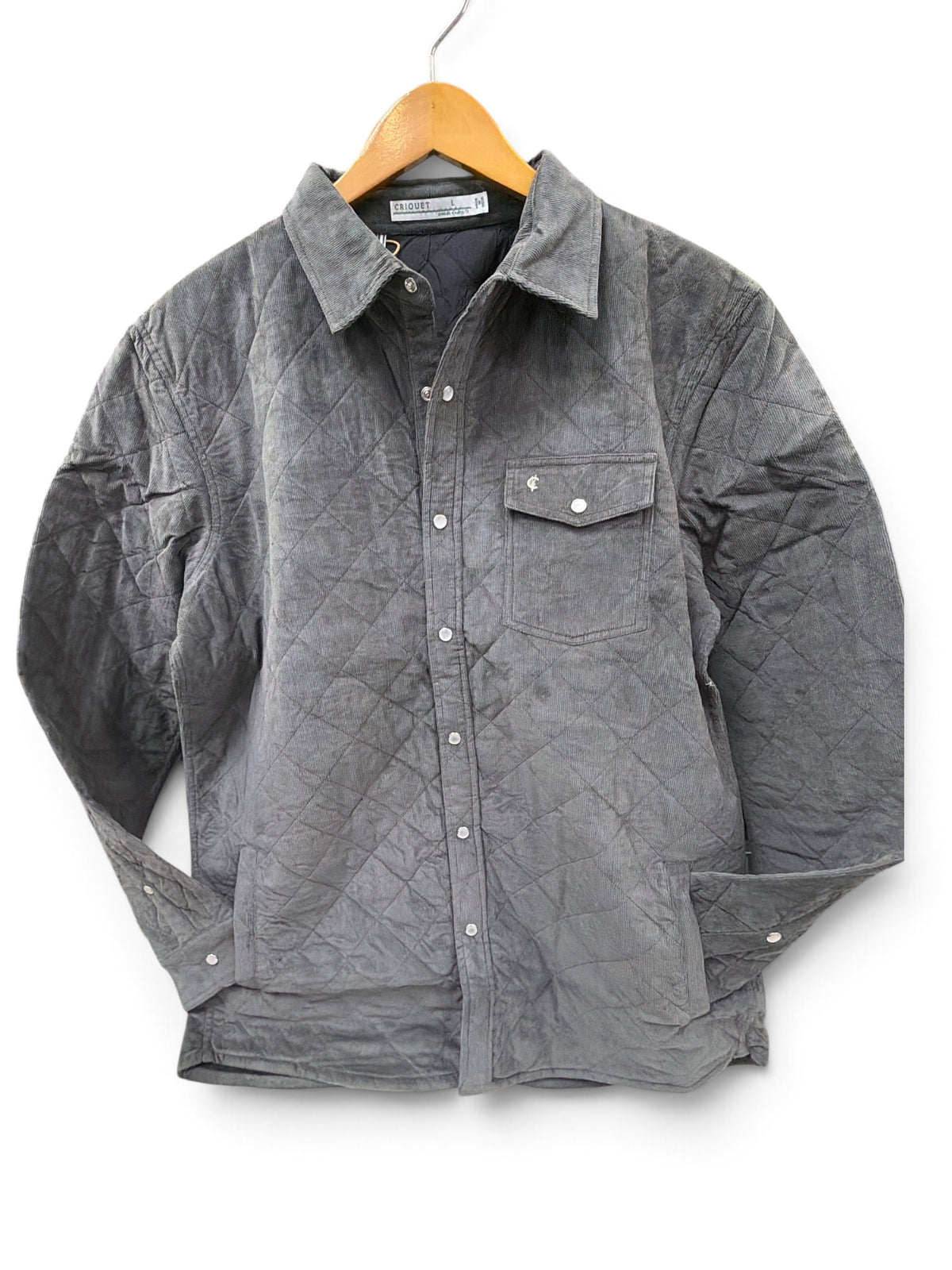 Corduroy Shacket-Midnight Ash