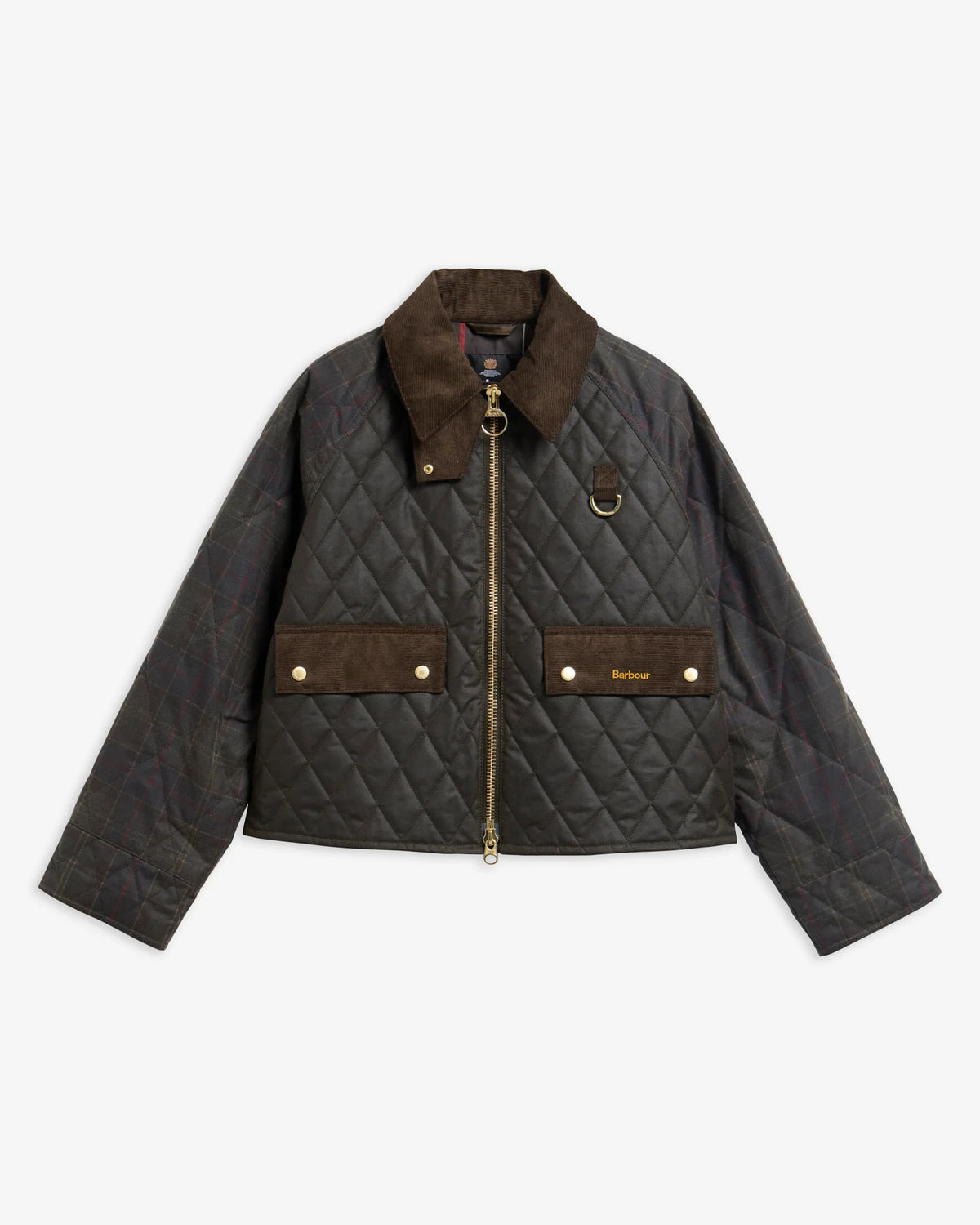 Tartan Quilted Spey Waxed Jacket-Olive