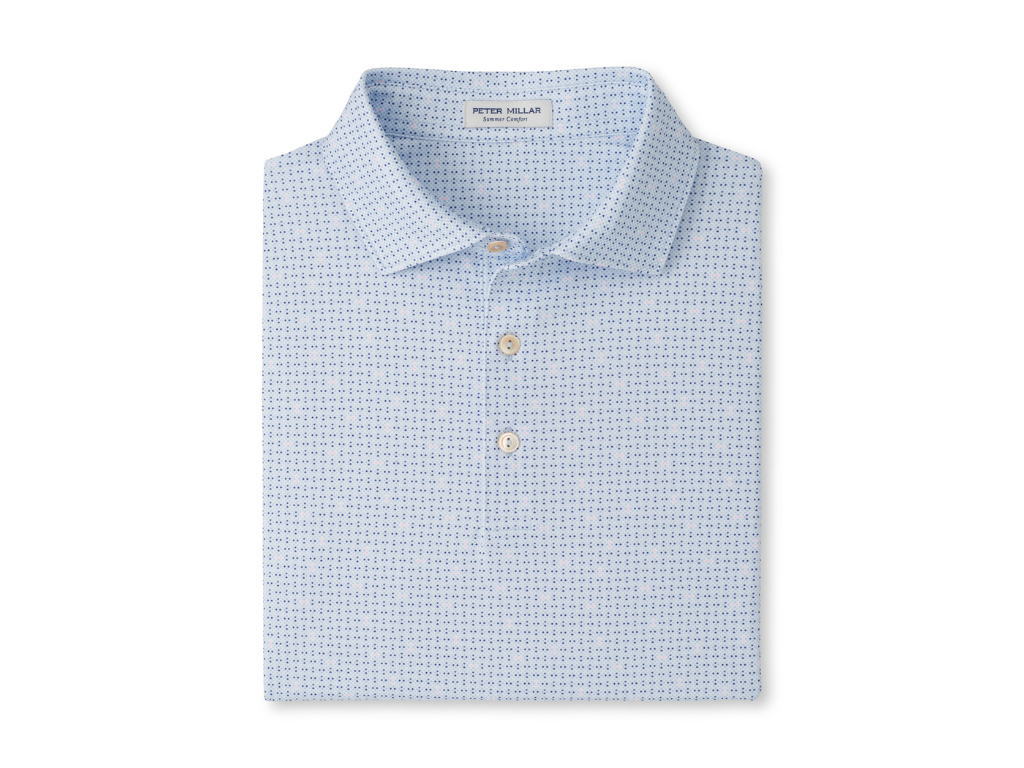 Peter Millar Ashgrove Performance Jersey Polo - Stream Blue