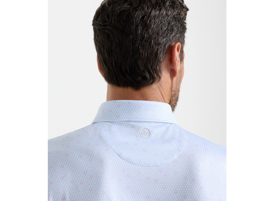 Geo Skull Jersey Polo - White/Stream Blue