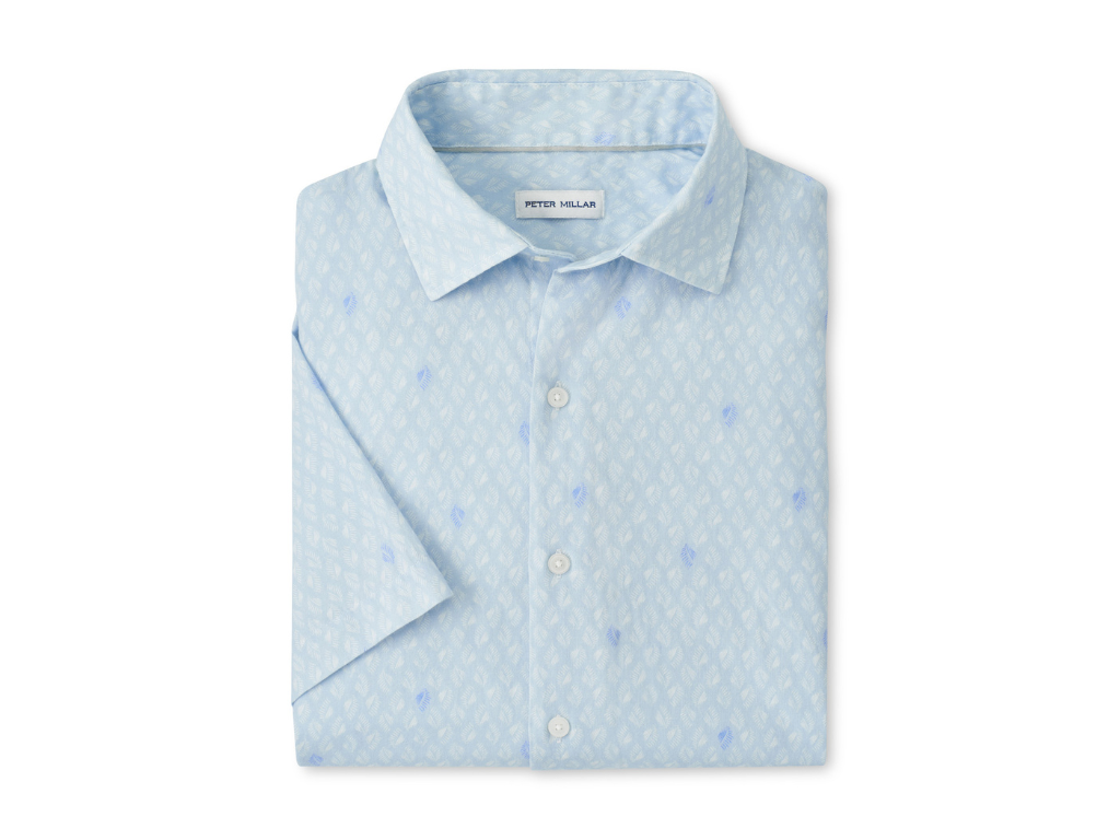 Peter Millar Whitehaven Cotton Lyocell Sport Shirt - Stream Blue