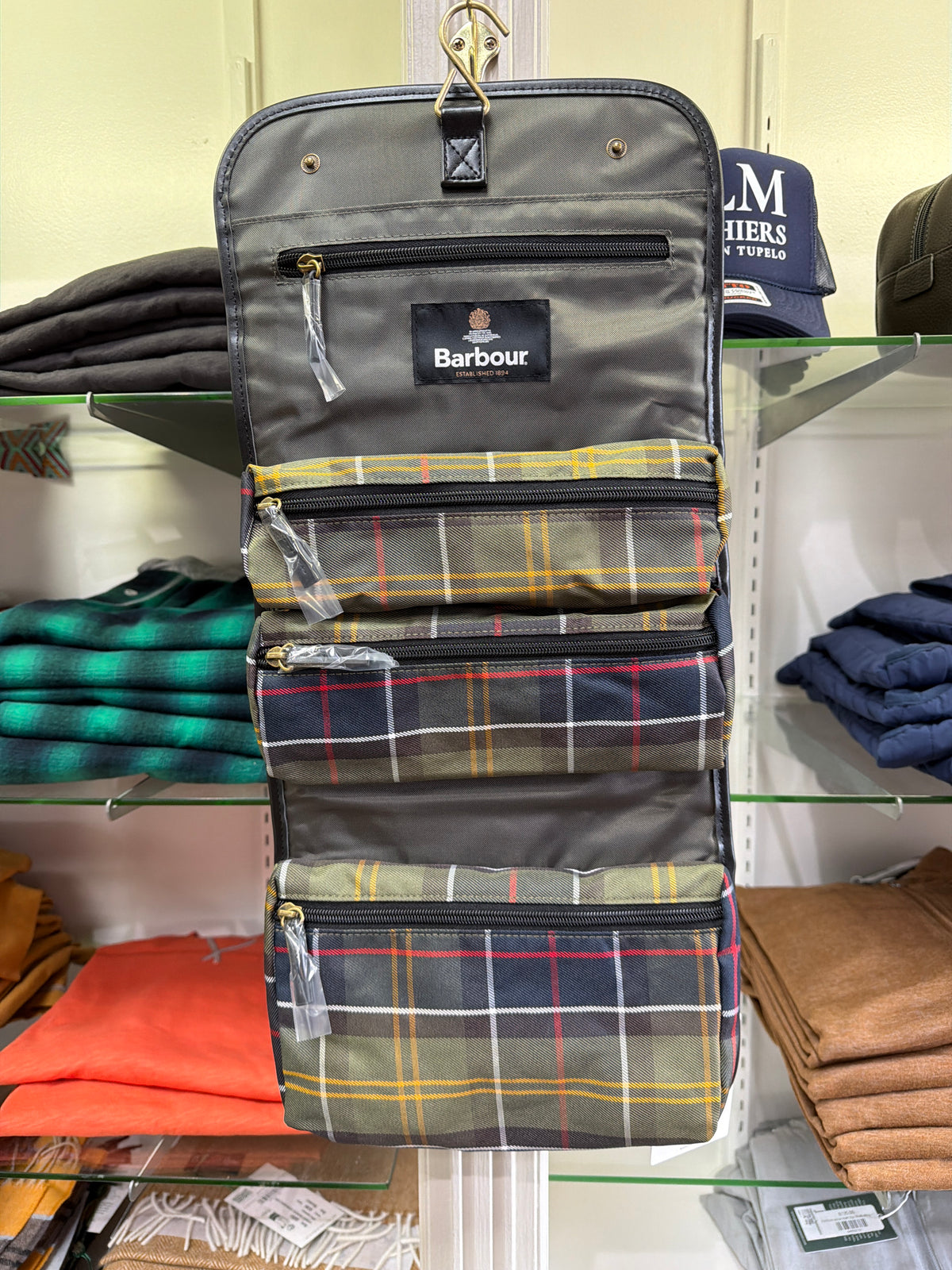 Barbour Tartan Hanging Bag