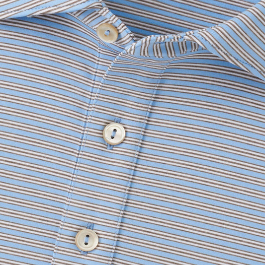 Peter Millar Culver Performance Jersey Polo - Cottage Blue