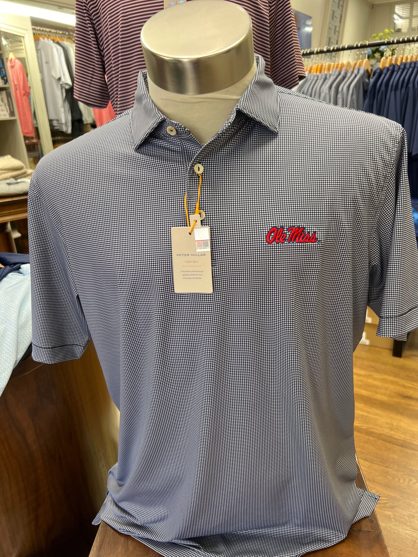 Ole Miss Border Jersey Polo-Navy