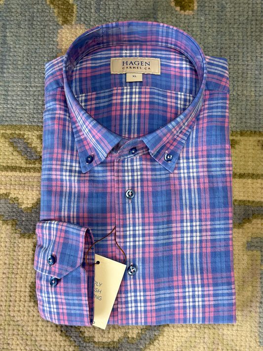 Hagen Linen Buttondown - Cttg Blue
