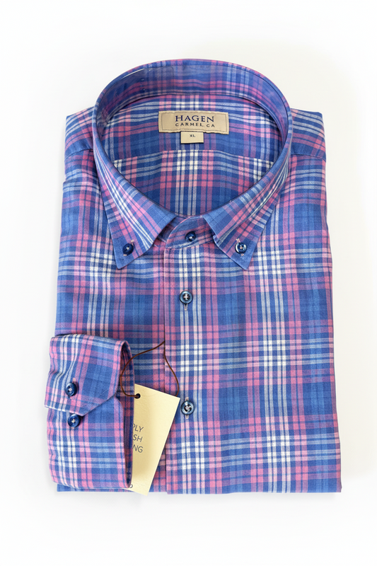 Hagen Linen Buttondown - Cttg Blue