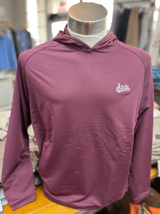 Peter Millar Mississippi State Maroon Colored Performance Hoodie