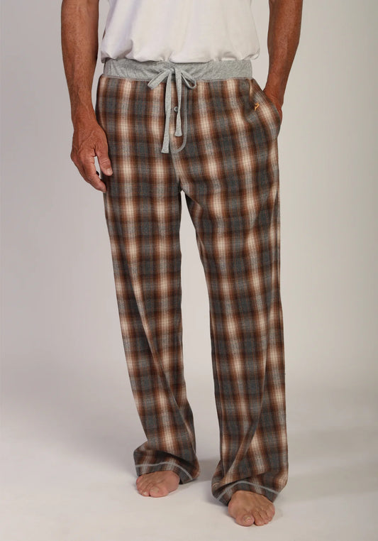 True Grit Summit Checks Flannel Pant - Saddle/Grey