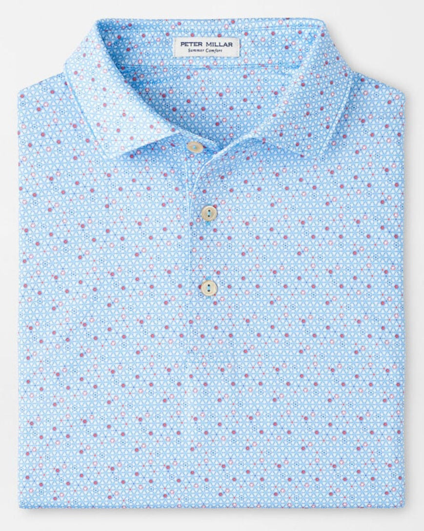 Peter Millar Geo Performance Polo - Seaport Blue