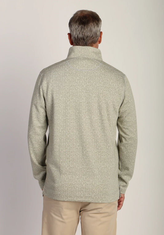 Herringbone Knit Fleece Quarter Zip - Cedar