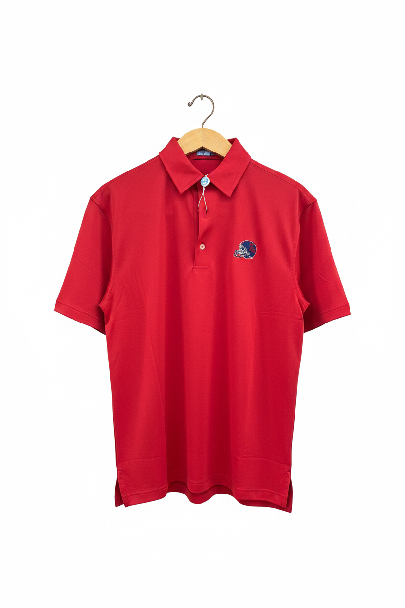 Blue Helment Polo-Cardinal Red