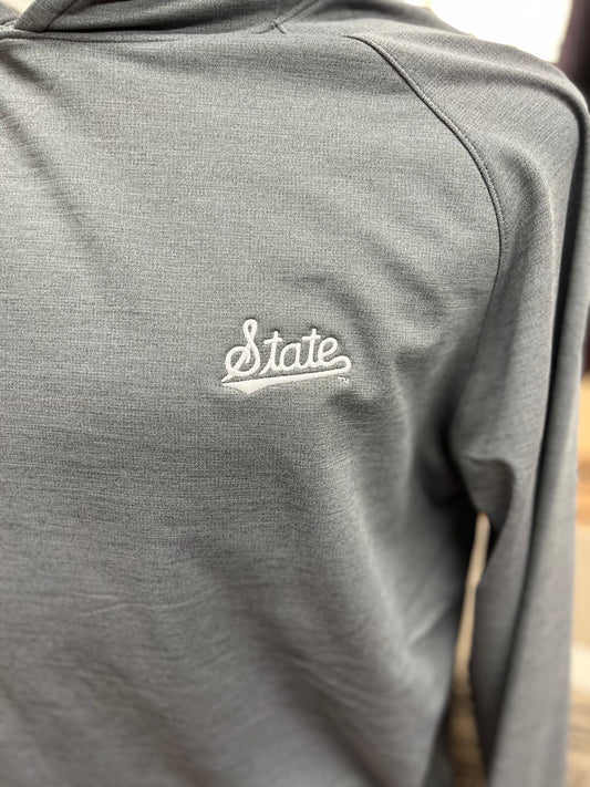 Peter Millar Mississippi State Iron Colored Performance Hoodie