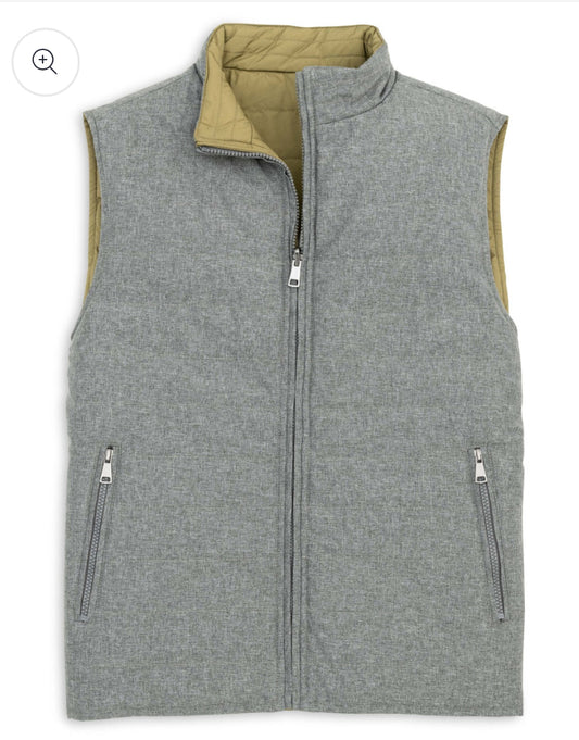 Reversible Quilted Vest - Charcoal