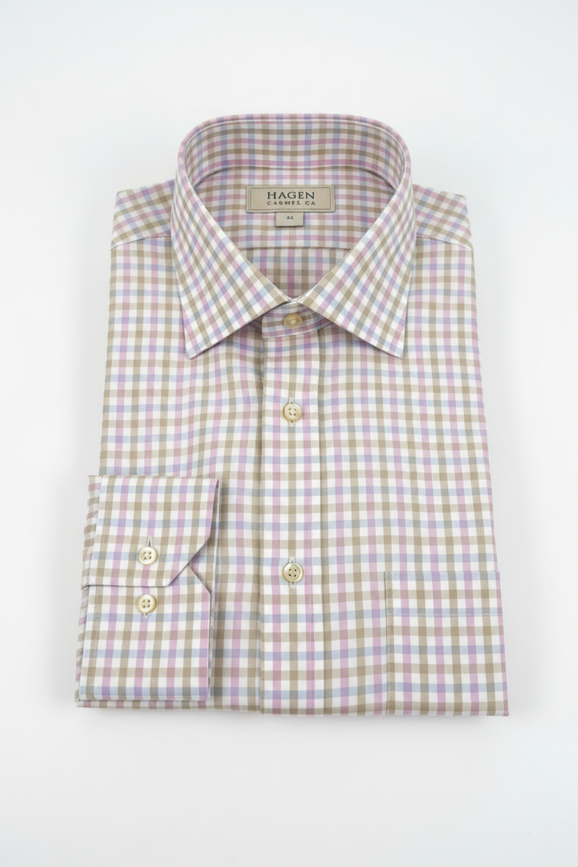 Hagen Checked LS-Pink/Blue/Tan