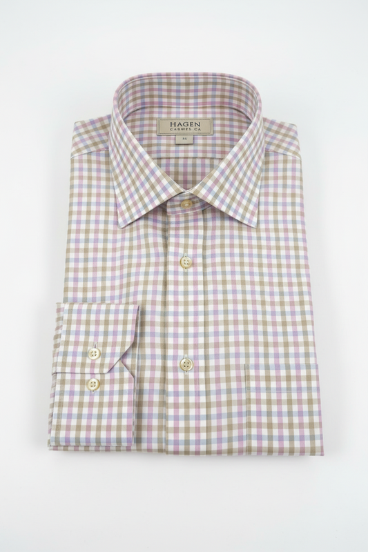 Hagen Checked LS-Pink/Blue/Tan