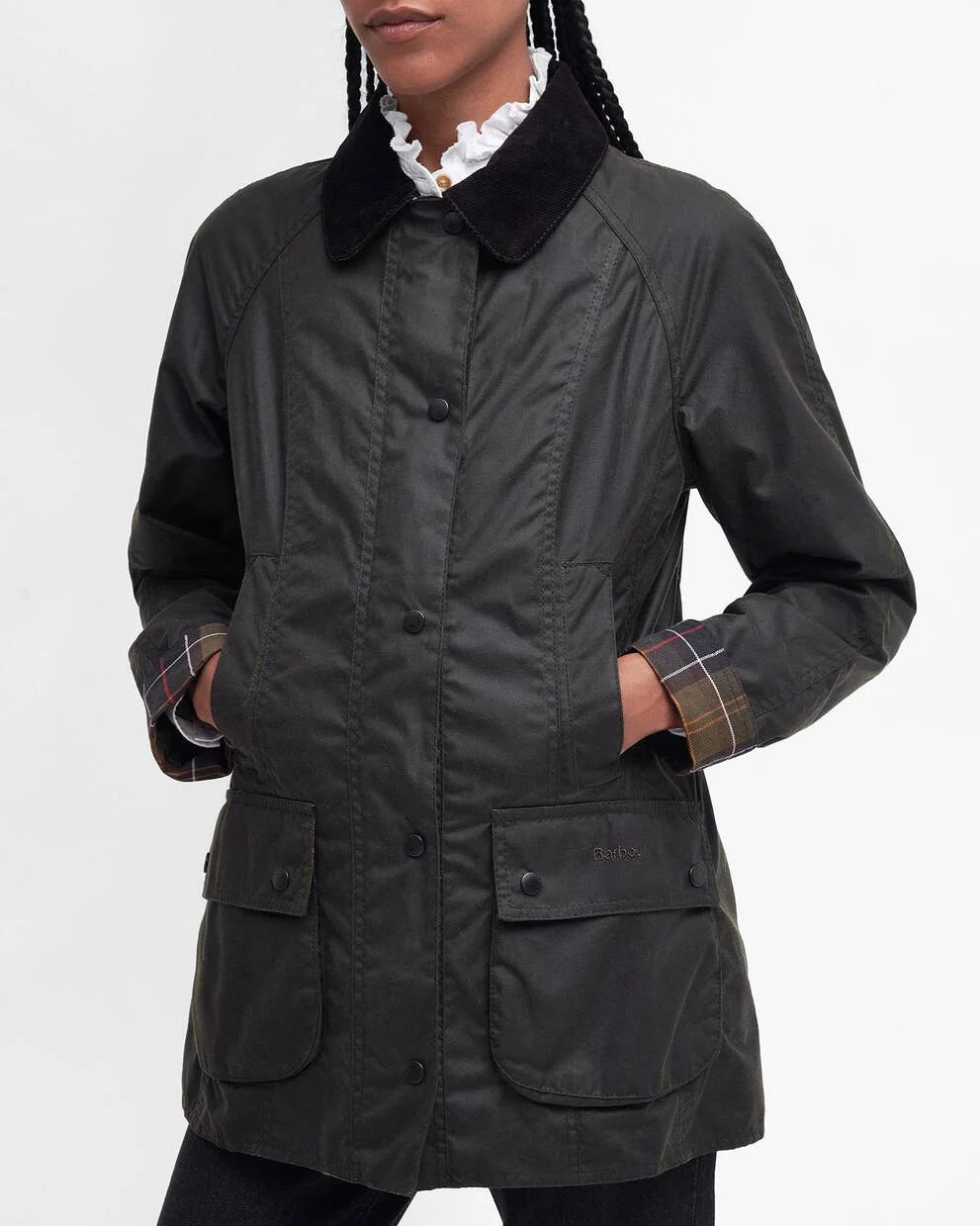Women’s Beadnell Waxed Jacket-Olive