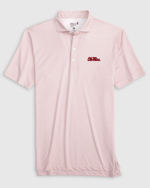 Johnnie - O Ole Miss Red Slade Patterned Performance Polo