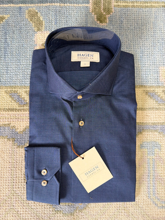 Hagen Linen Buttondown - Navy