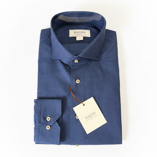 Hagen Linen Buttondown - Navy